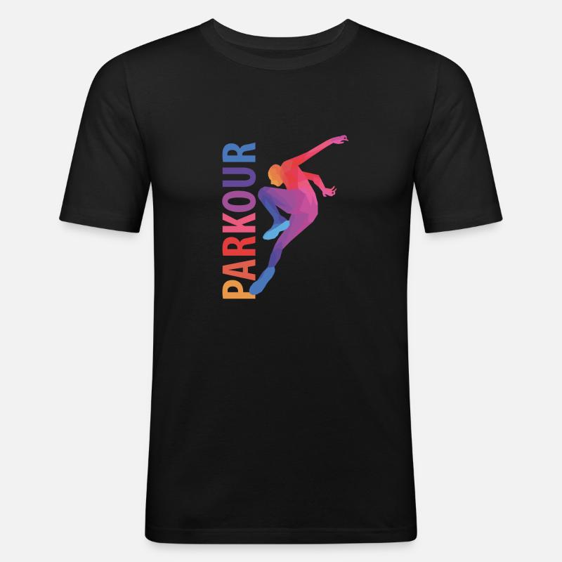 Parkour Geschenk - Männer Slim Fit T-Shirt - Schwarz