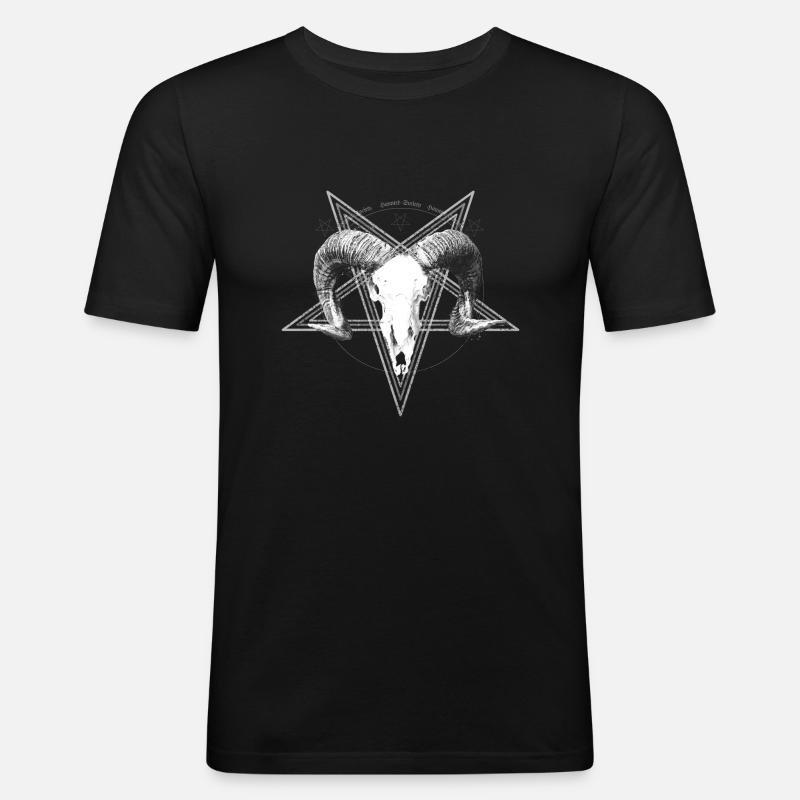 Devil Skull Head - Men's Slim Fit T-Shirt - black