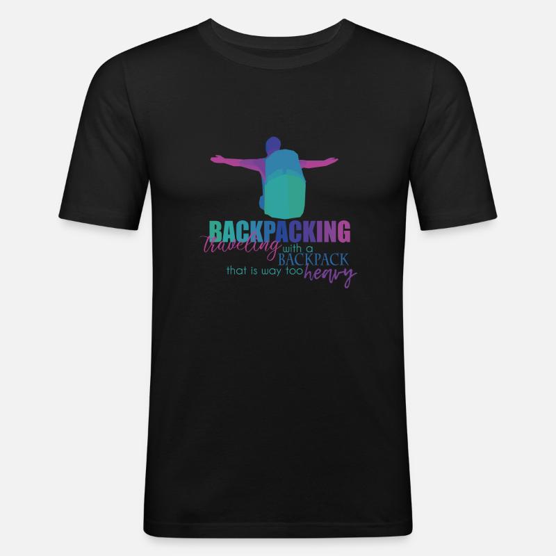 Backpacking Backpacker - Männer Slim Fit T-Shirt - Schwarz