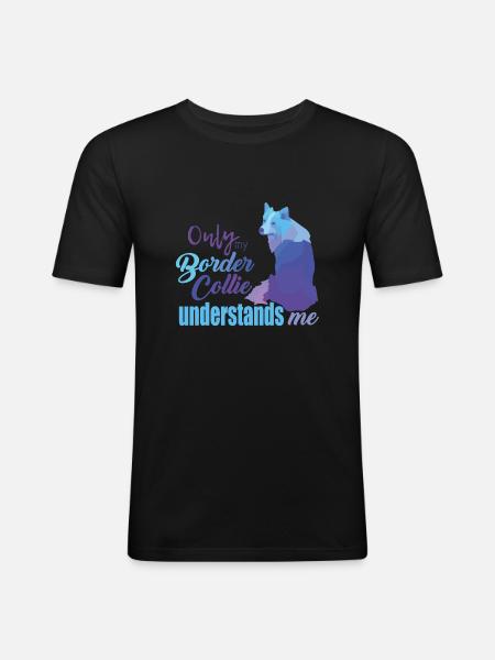 Border Collie - Männer Slim Fit T-Shirt - Schwarz