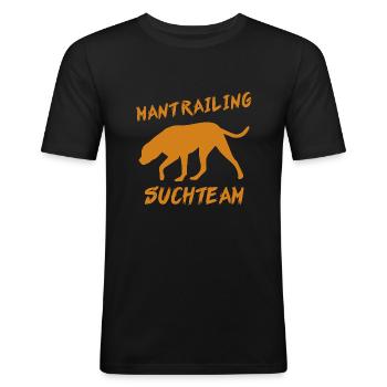Mantrailing rechercheteam cadeau chien de recherche chiens - T-shirt près du corps Homme - noir - Devant - Nik (191cm)