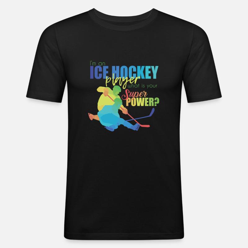 Eishockey - Männer Slim Fit T-Shirt - Schwarz