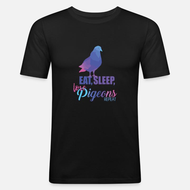 Taube - Männer Slim Fit T-Shirt - Schwarz