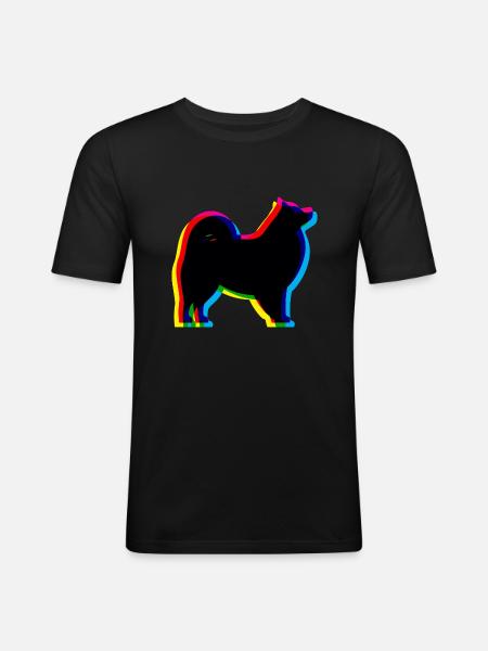 CMYK Samoyed - Men's Slim Fit T-Shirt - black
