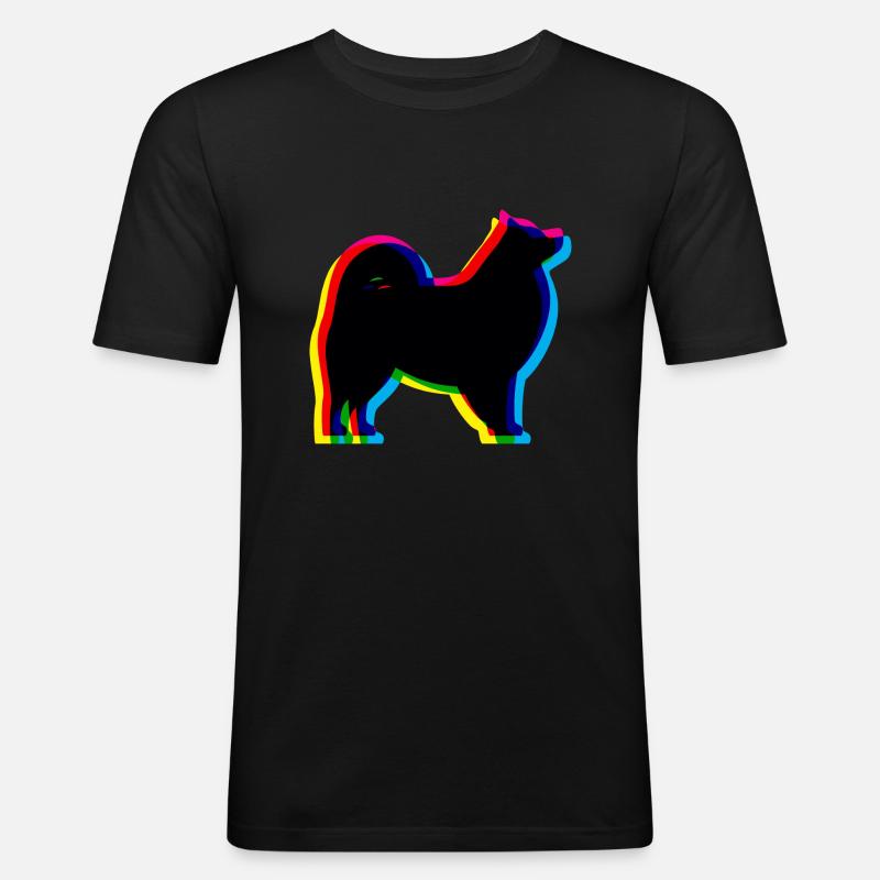 CMYK Samojede - Männer Slim Fit T-Shirt - Schwarz