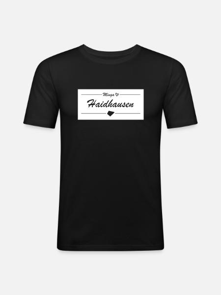 Minga <3 - Haidhausen - München-Liebe - Männer Slim Fit T-Shirt - Schwarz