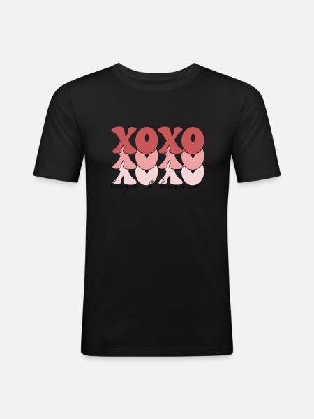 XOXO - Männer Slim Fit T-Shirt - Schwarz