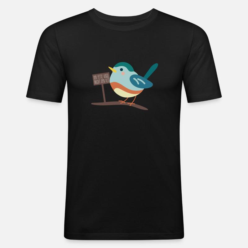 Dicker Vogel - Männer Slim Fit T-Shirt - Schwarz