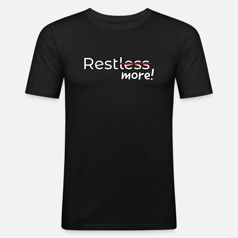 Restless - Männer Slim Fit T-Shirt - Schwarz