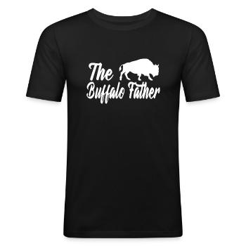Buffalo Father - Männer Slim Fit T-Shirt - Schwarz - Vorne - Nik (191cm)
