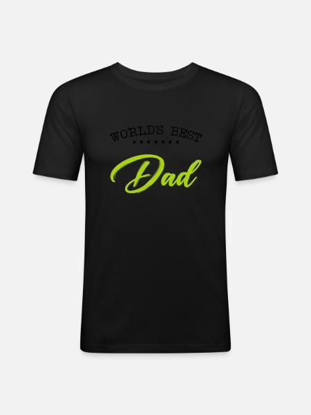 Worlds Best Dad - Men's Slim Fit T-Shirt - black