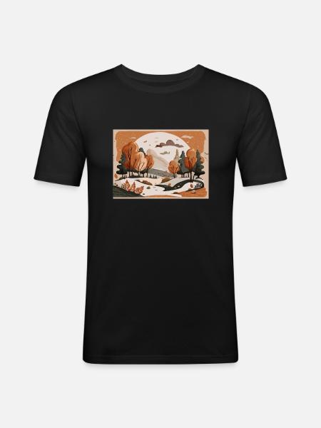 Flowing River (Fall Collection #3) - Men's Slim Fit T-Shirt - black