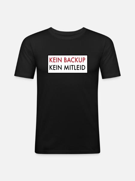 Backup - Männer Slim Fit T-Shirt - Schwarz