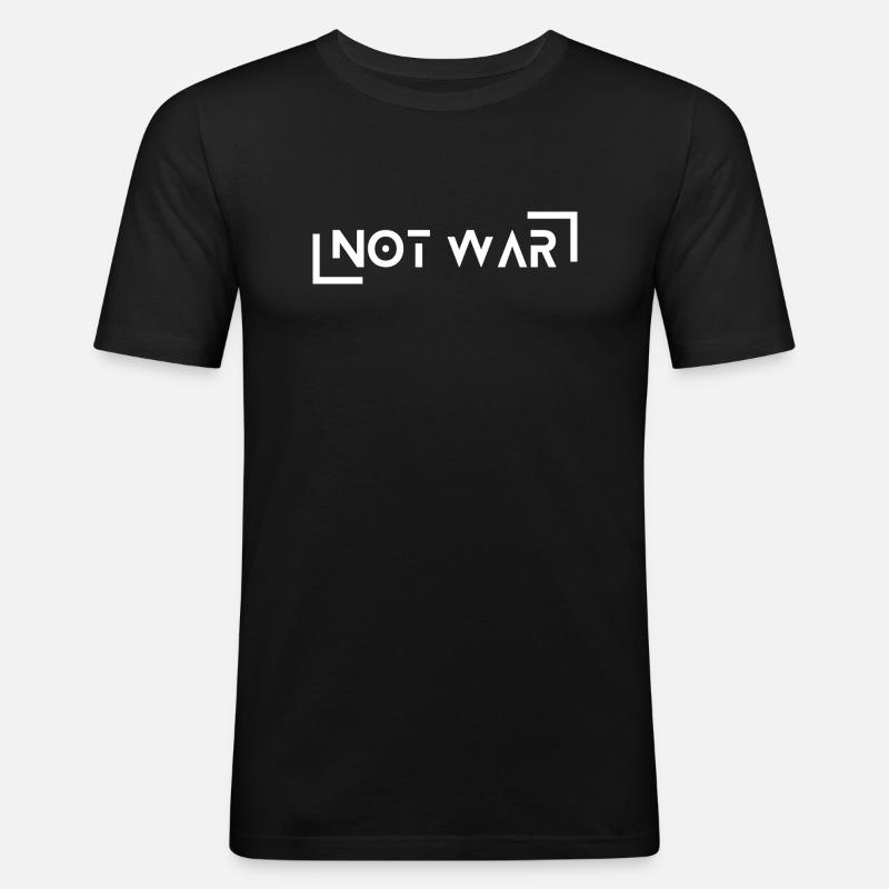Not War - Männer Slim Fit T-Shirt - Schwarz