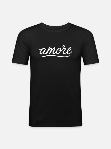 Amore - T-shirt près du corps Homme - noir