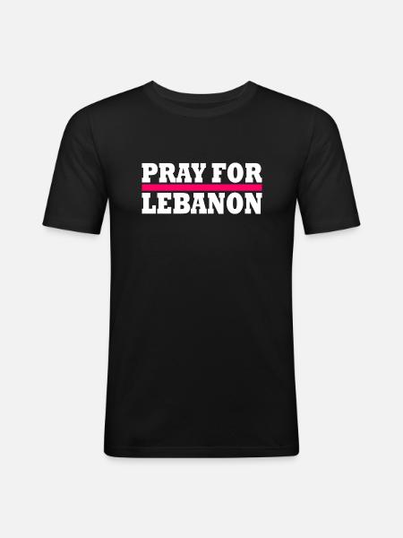 Pray for lebanon - Men's Slim Fit T-Shirt - black