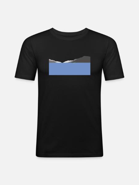Loch Ness - Männer Slim Fit T-Shirt - Schwarz
