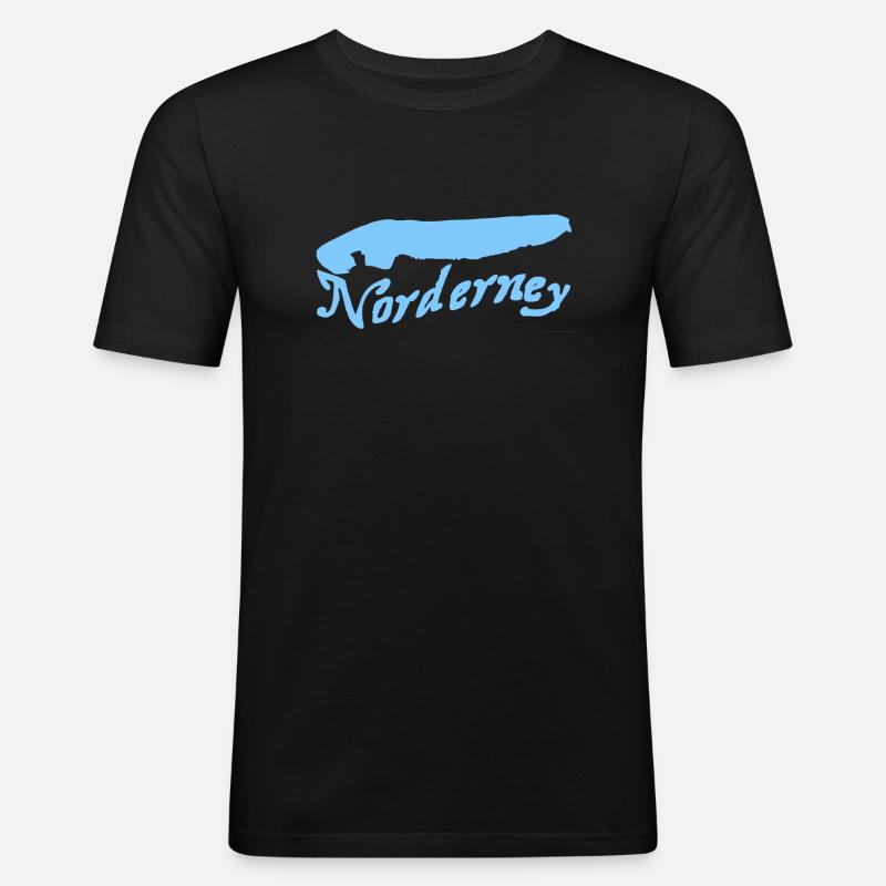 Norderney Tattoo - Männer Slim Fit T-Shirt - Schwarz