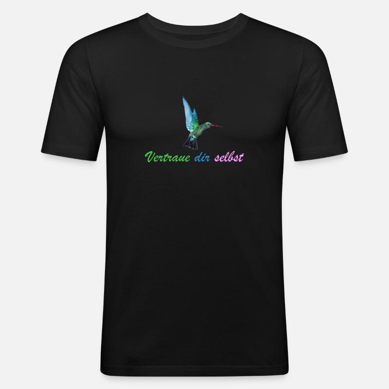Vertraue dir Selbst - Männer Slim Fit T-Shirt - Schwarz
