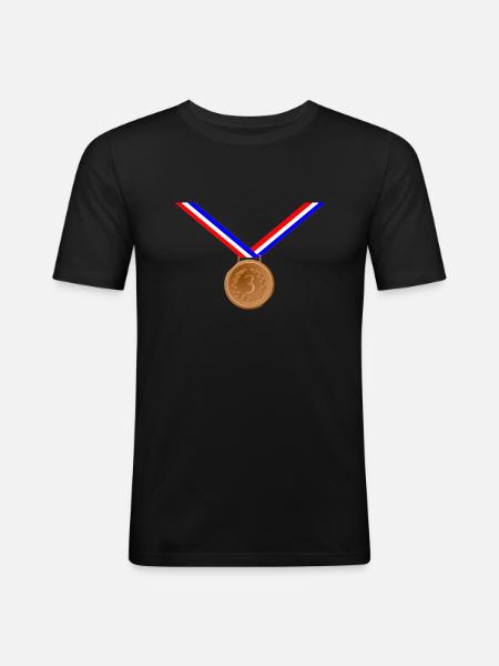 Bronze Medal 3rd - Men's Slim Fit T-Shirt - black