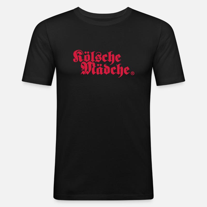 Kölsche Mädche - Cities - Männer Slim Fit T-Shirt - Schwarz