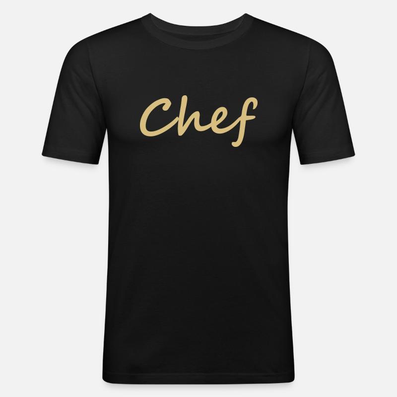 Chef Koch Küchenchef - Männer Slim Fit T-Shirt - Schwarz