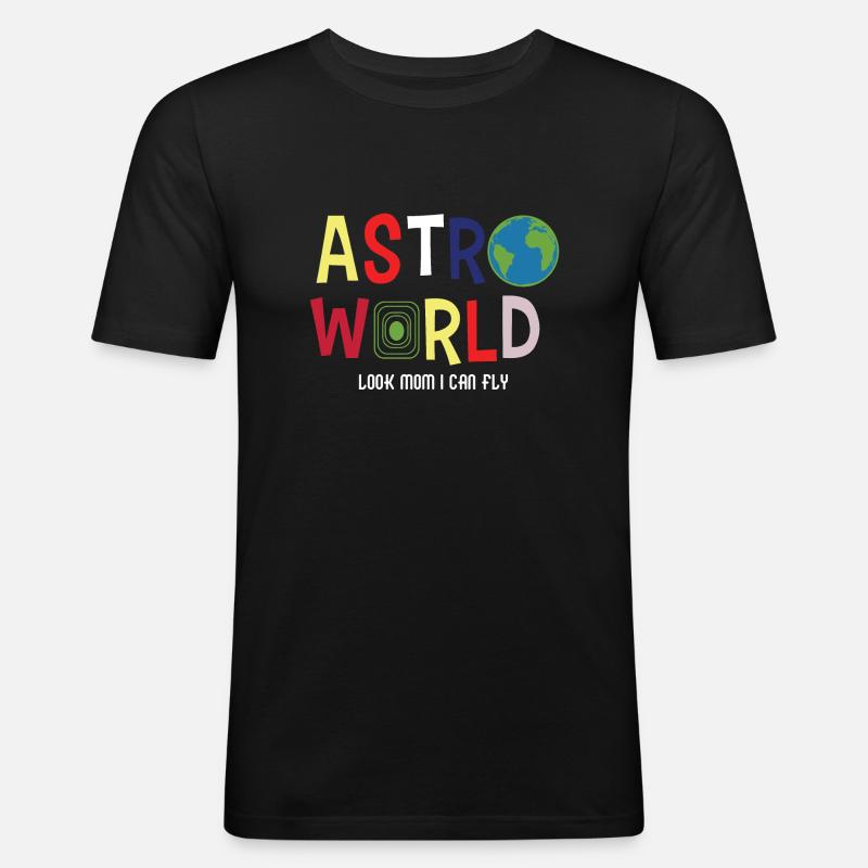 ASTROWORLD - Männer Slim Fit T-Shirt - Schwarz