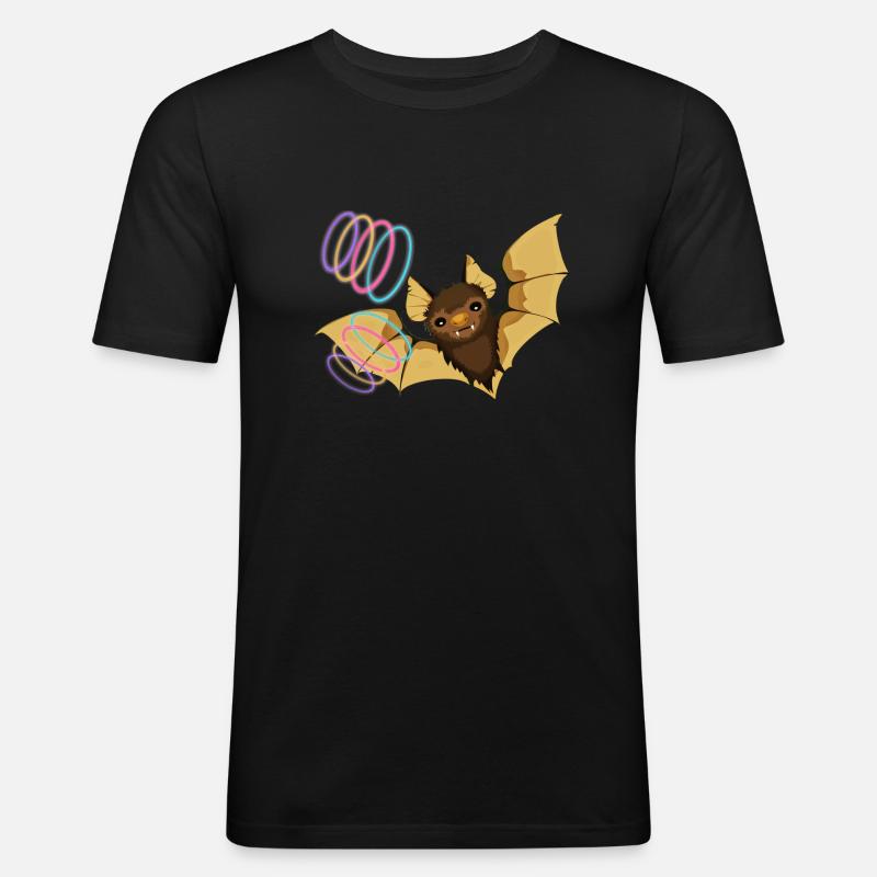 Fledermaus - Männer Slim Fit T-Shirt - Schwarz