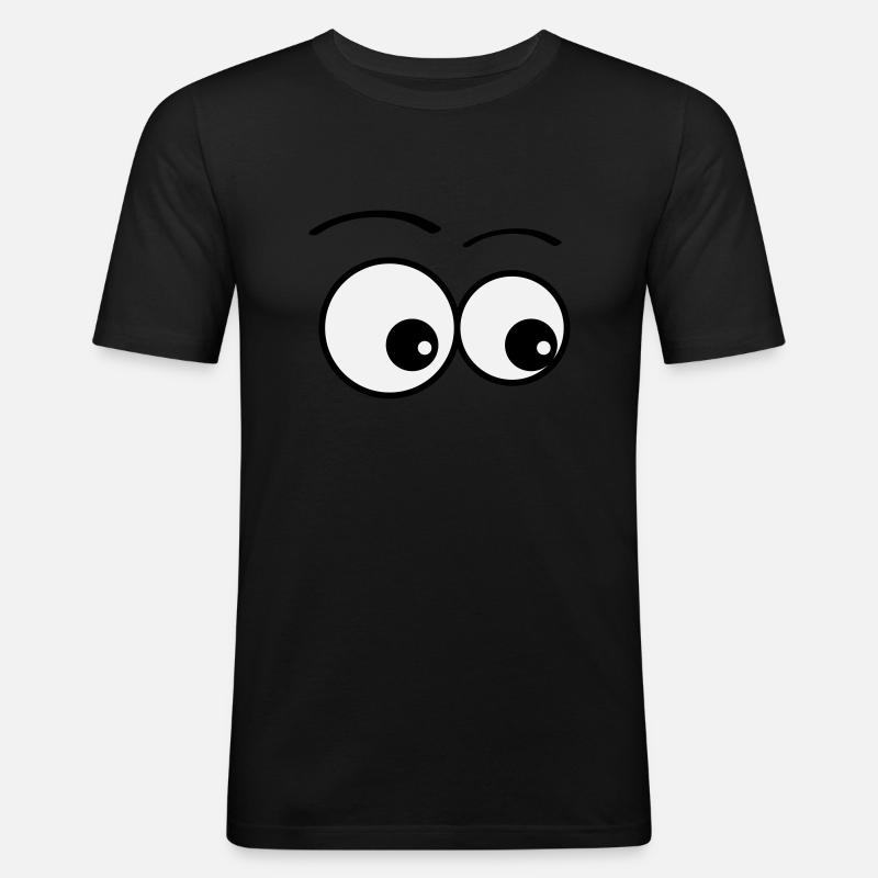 augen - Männer Slim Fit T-Shirt - Schwarz