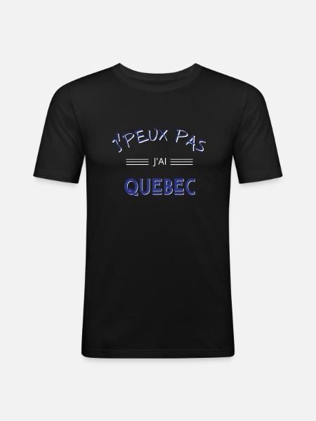 j'peux pas j'ai quebec - T-shirt près du corps Homme - noir