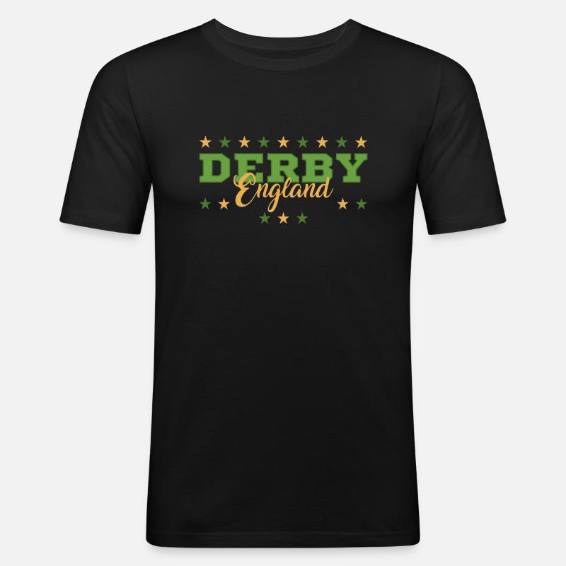 Derby - Männer Slim Fit T-Shirt - Schwarz