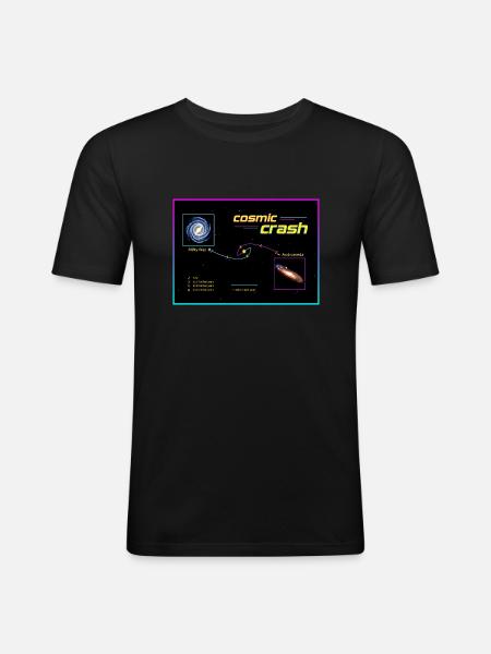 cosmic crash - Männer Slim Fit T-Shirt - Schwarz