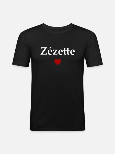 zezette - T-shirt près du corps Homme - noir