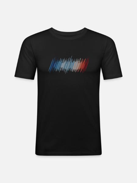 Design Warming Stripes - T-shirt près du corps Homme - noir