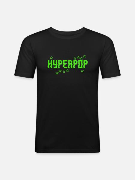 Retro 90s Hyperpop Aesthetic Music - Men's Slim Fit T-Shirt - black