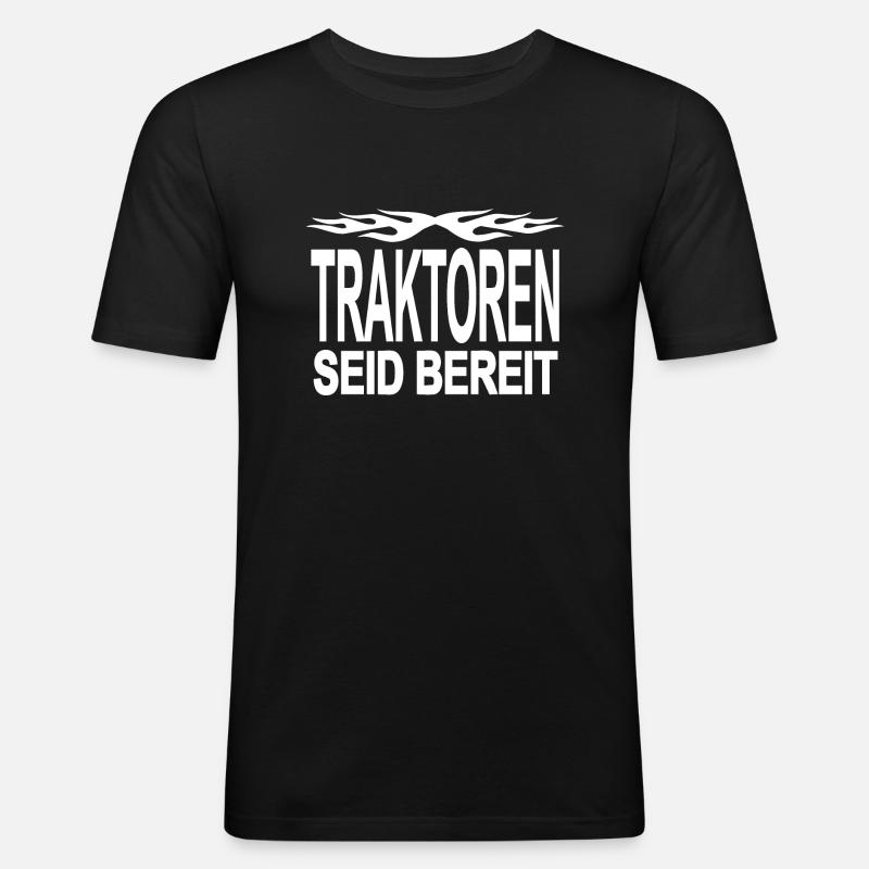 Traktor - Männer Slim Fit T-Shirt - Schwarz