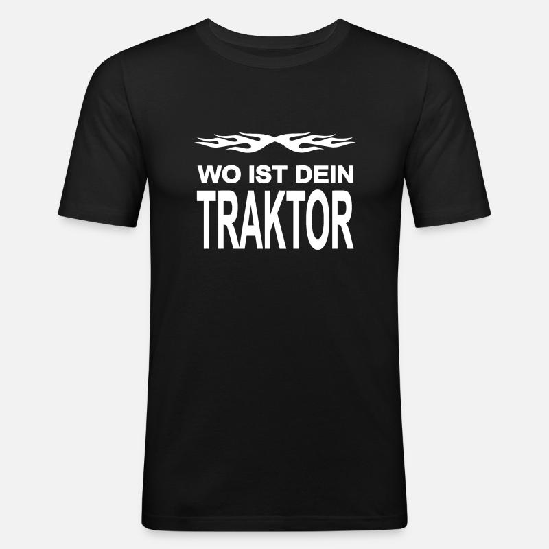 Traktor - Männer Slim Fit T-Shirt - Schwarz