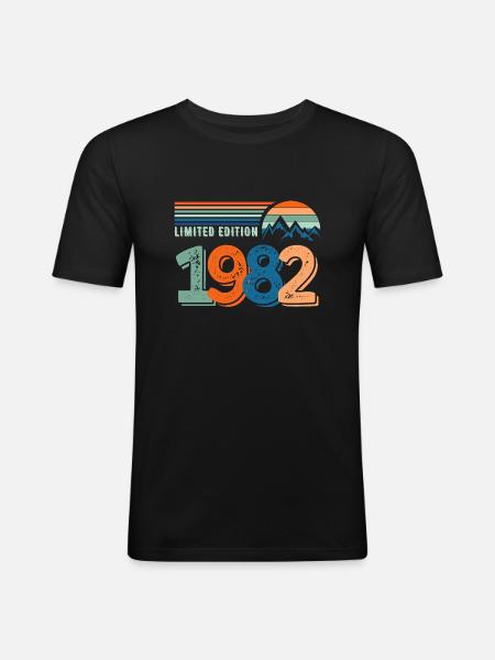 Limitierte Auflage 1982 - Männer Slim Fit T-Shirt - Schwarz