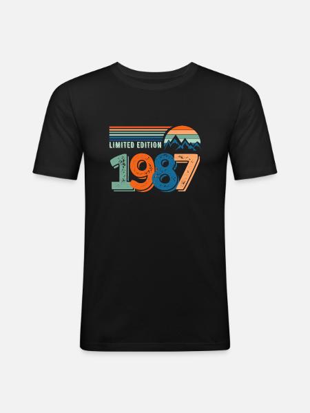 Limited edition 1987 - Men's Slim Fit T-Shirt - black