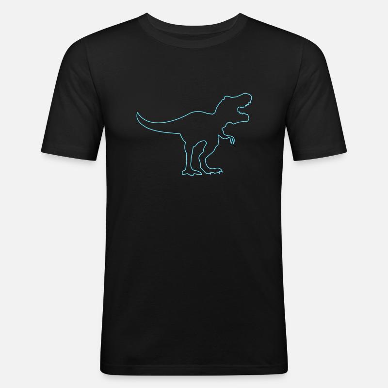 dinosaurier trex - Männer Slim Fit T-Shirt - Schwarz