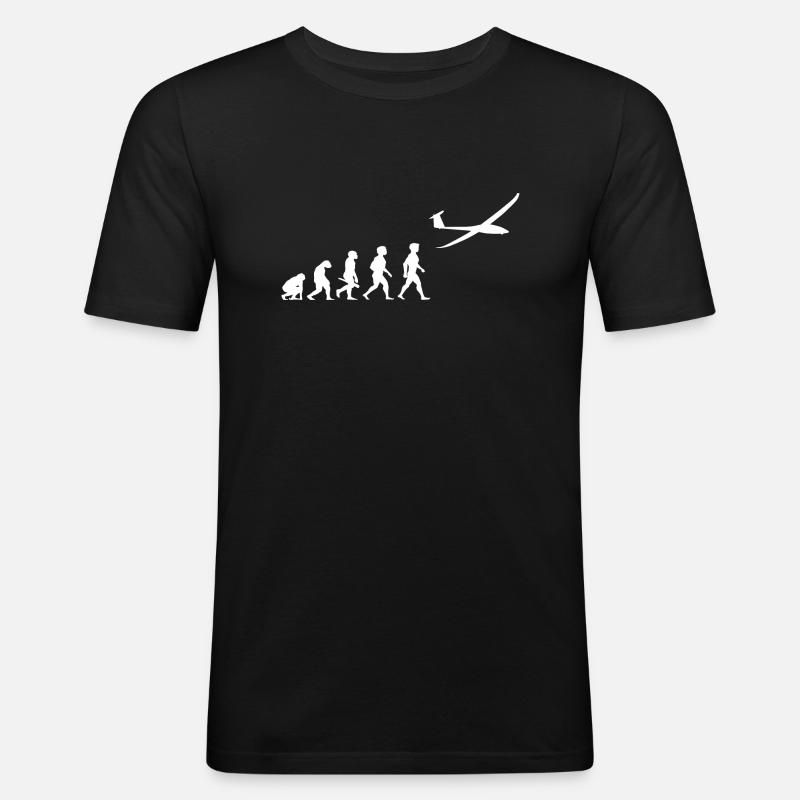 Planeur de planeur Evolution - T-shirt près du corps Homme - noir
