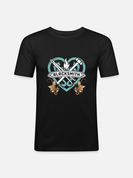 Blacksmith Blacksmith Heart - Men's Slim Fit T-Shirt - black