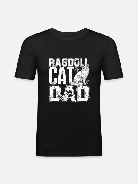 Chat Ragdoll Chat Ragdoll Papa - T-shirt près du corps Homme - noir