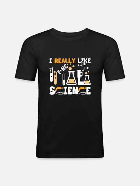 Science J'aime vraiment la science - T-shirt près du corps Homme - noir