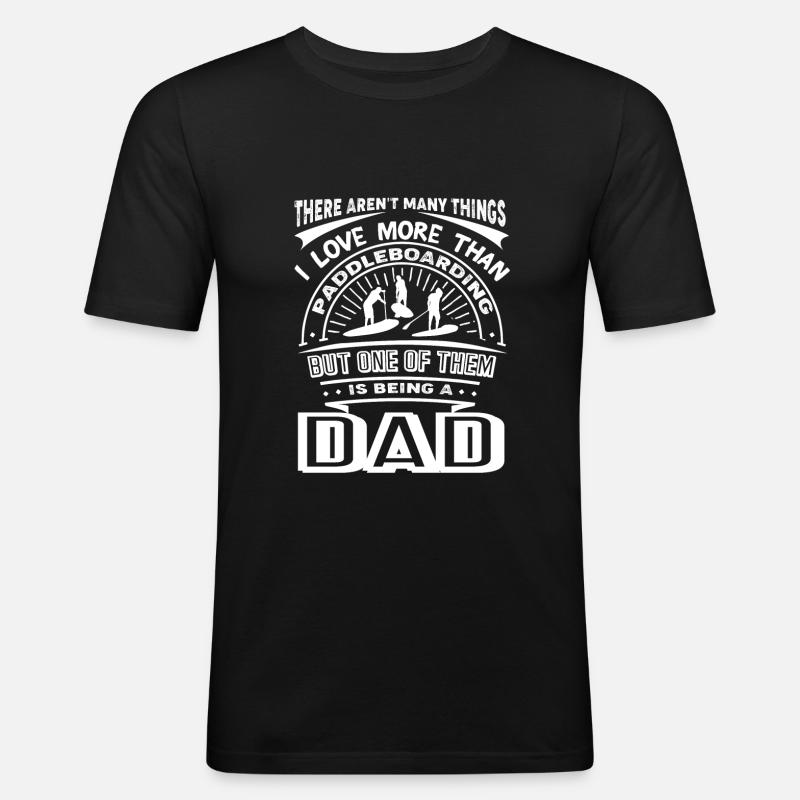 Paddleboarding Paddleboarding Papa - Männer Slim Fit T-Shirt - Schwarz