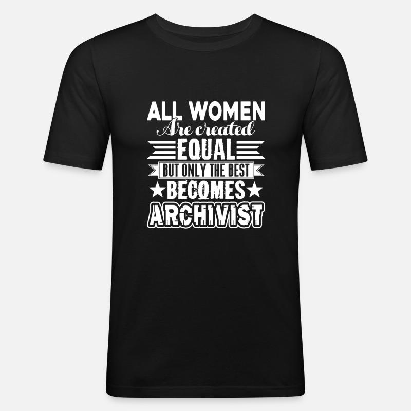 Archiviste Le meilleur devient archiviste - T-shirt près du corps Homme - noir