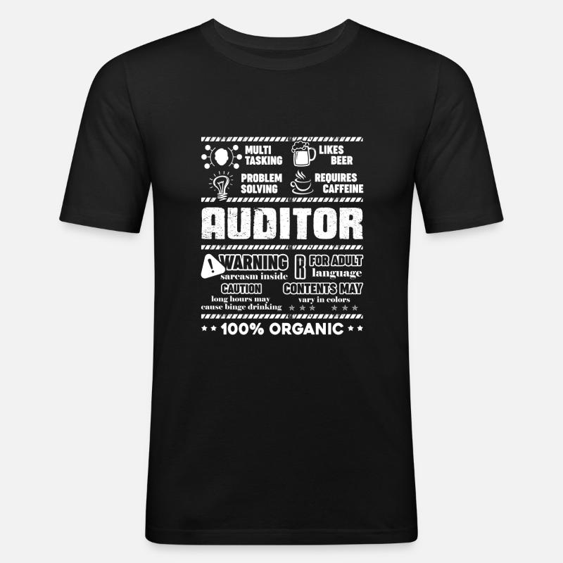 Auditor Multitasking - Männer Slim Fit T-Shirt - Schwarz