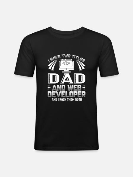 Webentwickler Webentwickler Papa - Männer Slim Fit T-Shirt - Schwarz