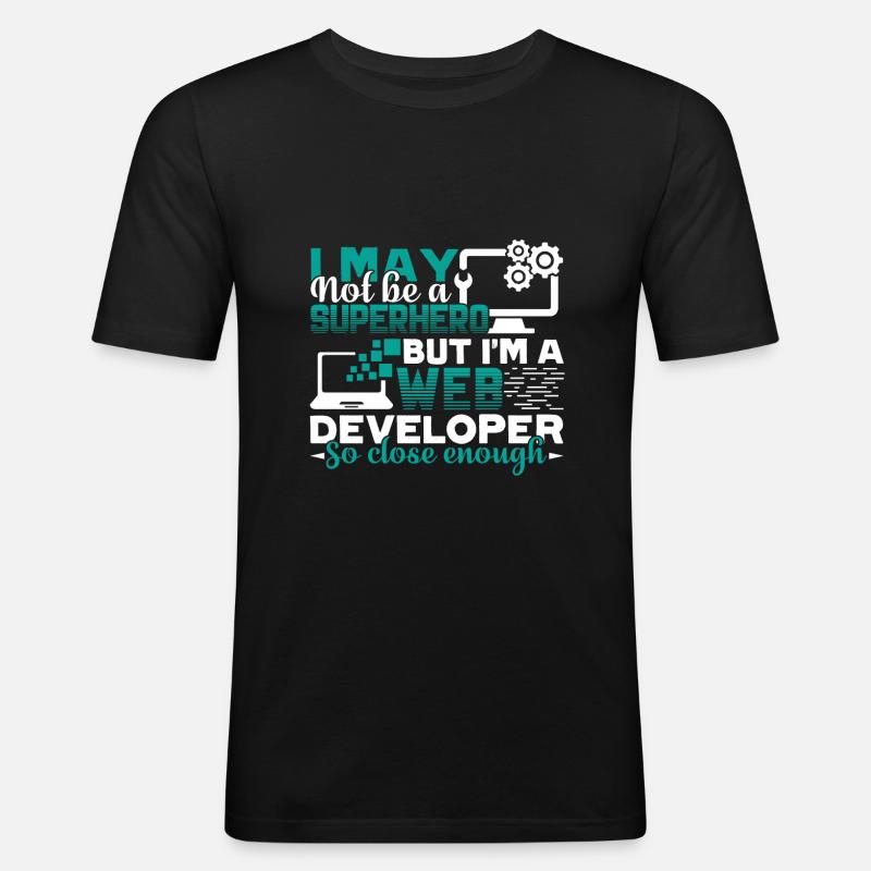 Webentwickler Ich bin ein Webentwickler - Männer Slim Fit T-Shirt - Schwarz
