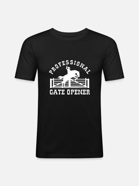 Professioneller Toröffner - Männer Slim Fit T-Shirt - Schwarz
